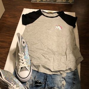 Unicorn baseball t shirt